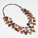 Sylca BP25N10O Orange Petite Flower Necklace