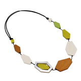 Sylca BP25N18LM Lime Silver Accent Iva Statement Necklace