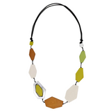 Sylca BP25N18LM Lime Silver Accent Iva Statement Necklace