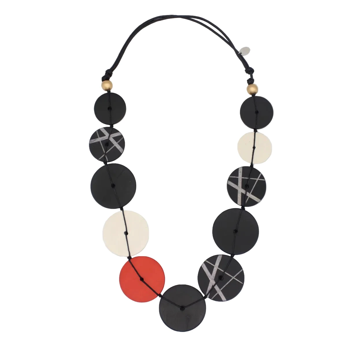 Sylca BP25N24 BLACK Alida Circle Statement Necklace