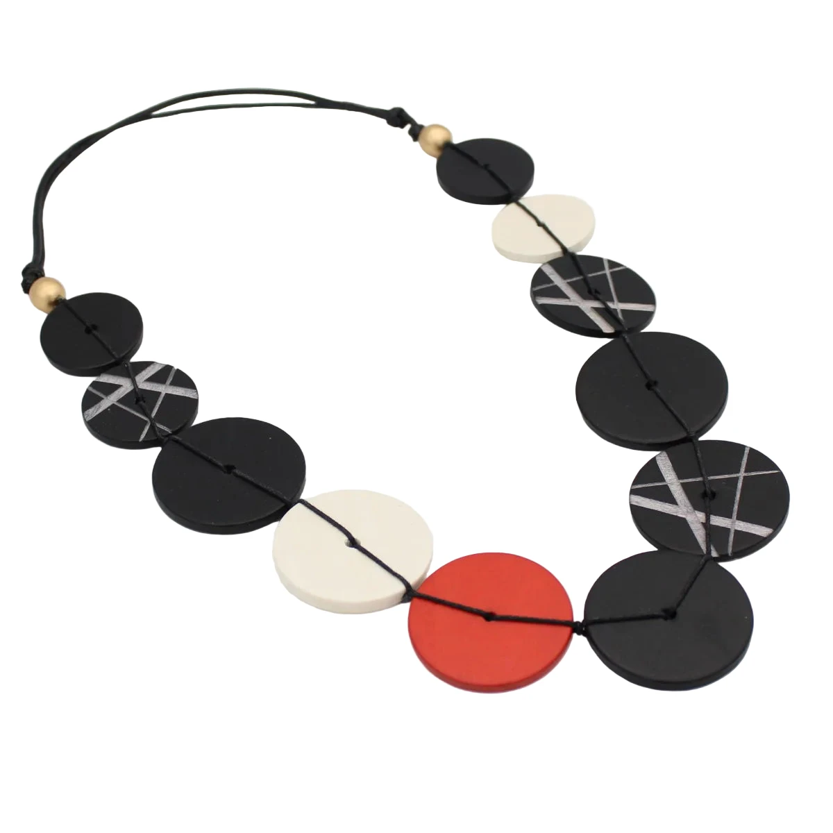 Sylca BP25N24 BLACK Alida Circle Statement Necklace