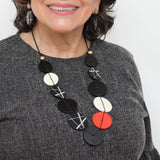 Sylca BP25N24 BLACK Alida Circle Statement Necklace