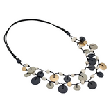 Sylca BP25N34GY Gray Juliette Drop Double Strand Necklace