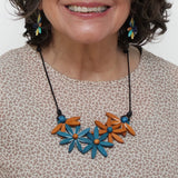 Sylca BP25N35BN BROWN Garland Nectar Statement Necklace