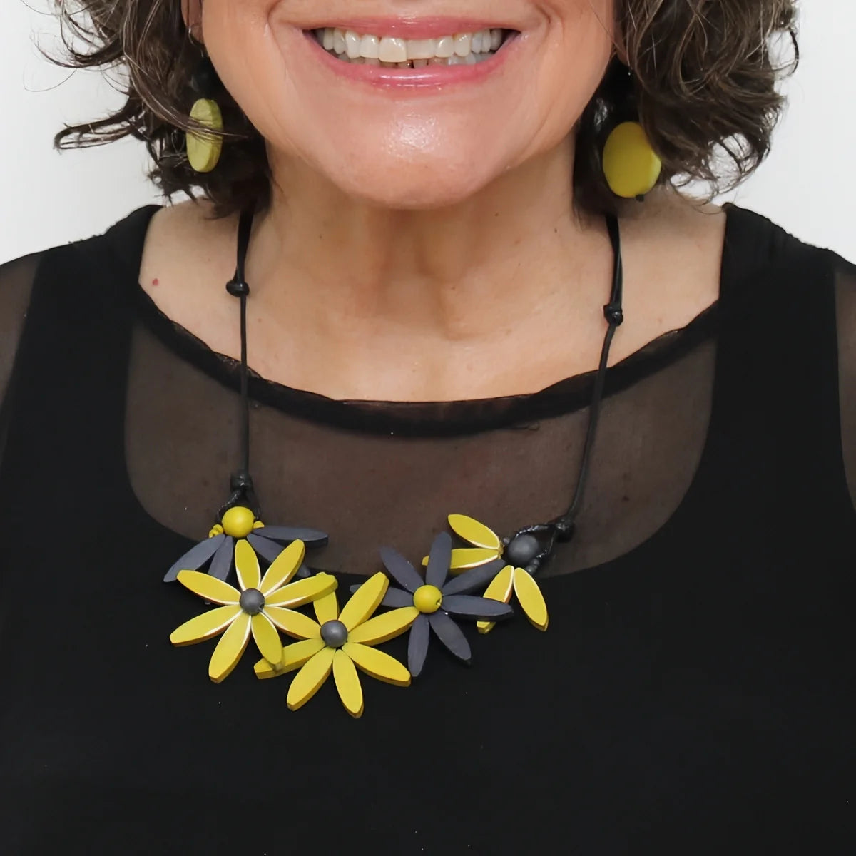 Sylca BP25N35LM LIME Garland Nectar Statement Necklace