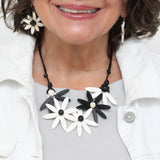 Sylca BP25N35WT WHITE Garland Nectar Statement Necklace