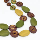 Sylca BP26N18 OLIVE Olive Grove Layered Wood Necklace