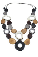 Canoa Naturals BIB4 Neutrals Tagua Bib Necklace