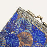 Cathayana CHR-106 Teal & Copper Brocade Shells Card Holder With Rfid, Card Case, Card Wallet