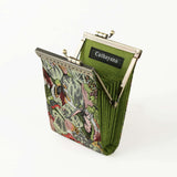 Cathayana CHR-39 Green Floral Brocade RFID Blocking Credit Card Holder/Case/Wallet