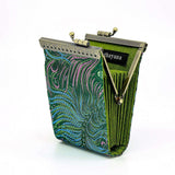 Cathayana CHR-62 Teal and Pink Brocade Peacock RFID Blocking Credit Card Holder/Case/Wallet