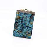 Cathayana CHR-86 Blue & Black Abstract Pattern Brocade Card Holder With Rfid, Card Case, Card Wallet