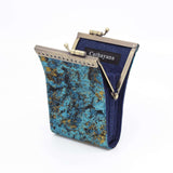 Cathayana CHR-86 Blue & Black Abstract Pattern Brocade Card Holder With Rfid, Card Case, Card Wallet