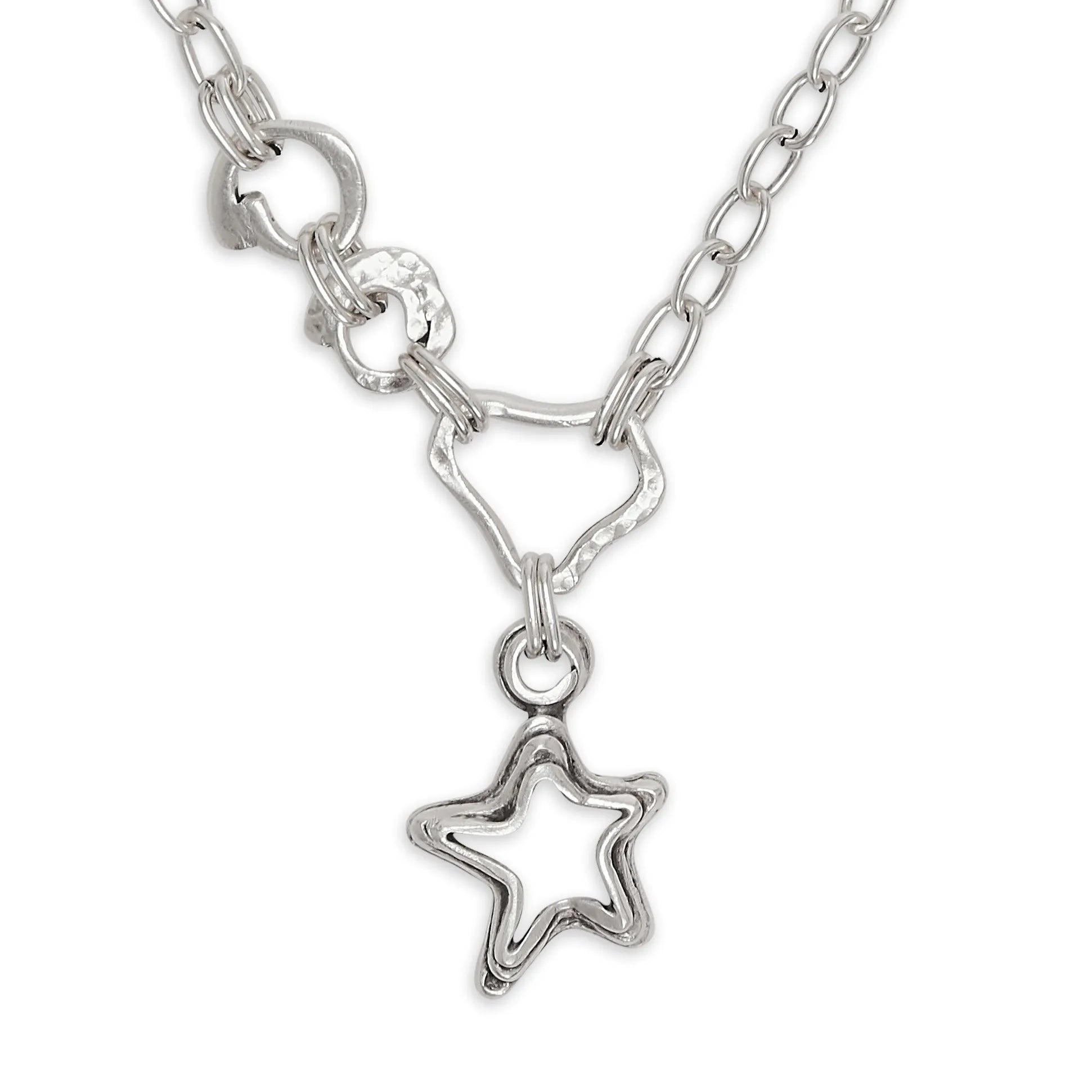 Chanour CN106 Handmade Silver Plated Pewter Necklace With Star Pendant