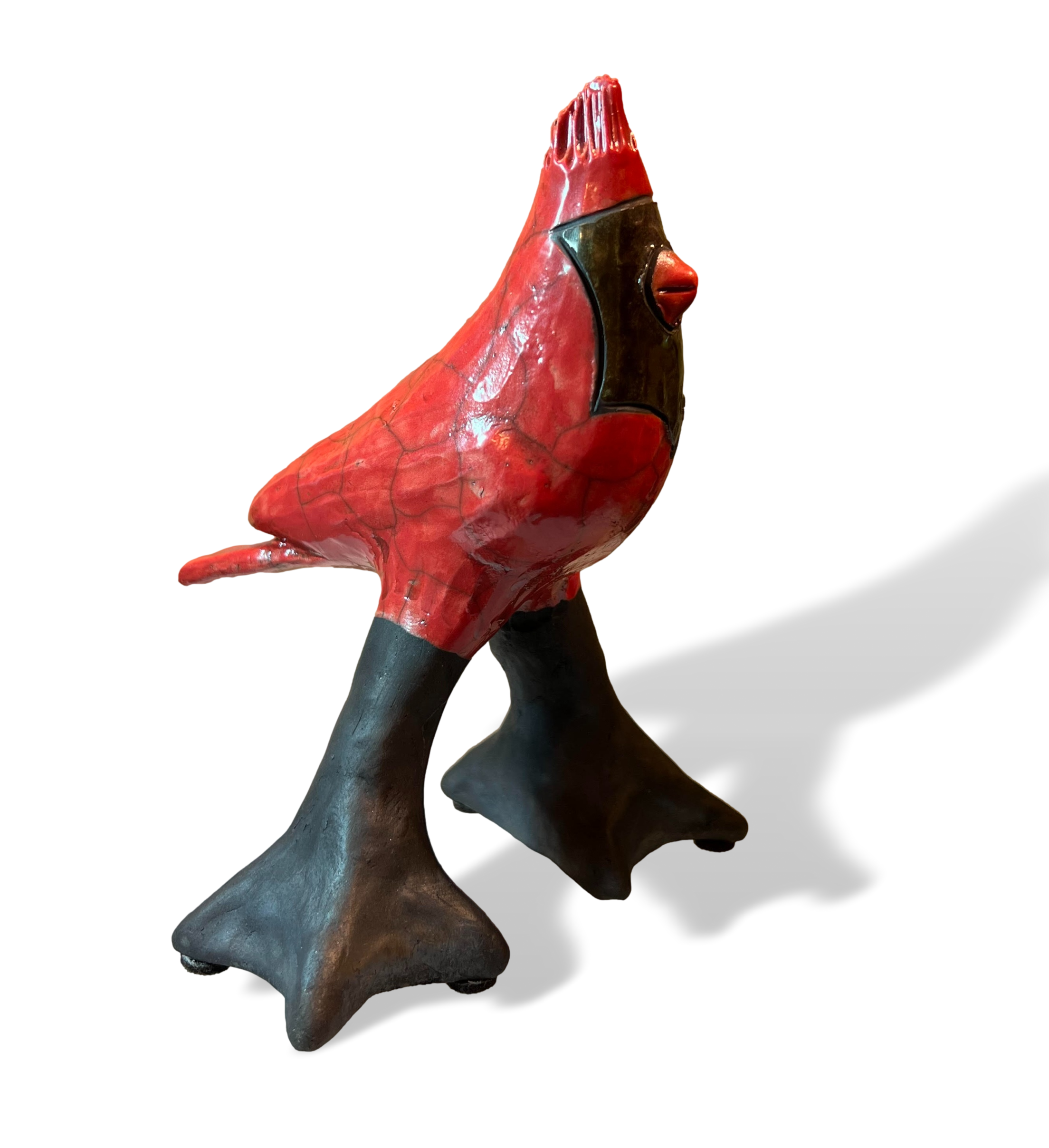 Alan Potter CRDLG Cardinal Large Raku Ceramic Sculpture