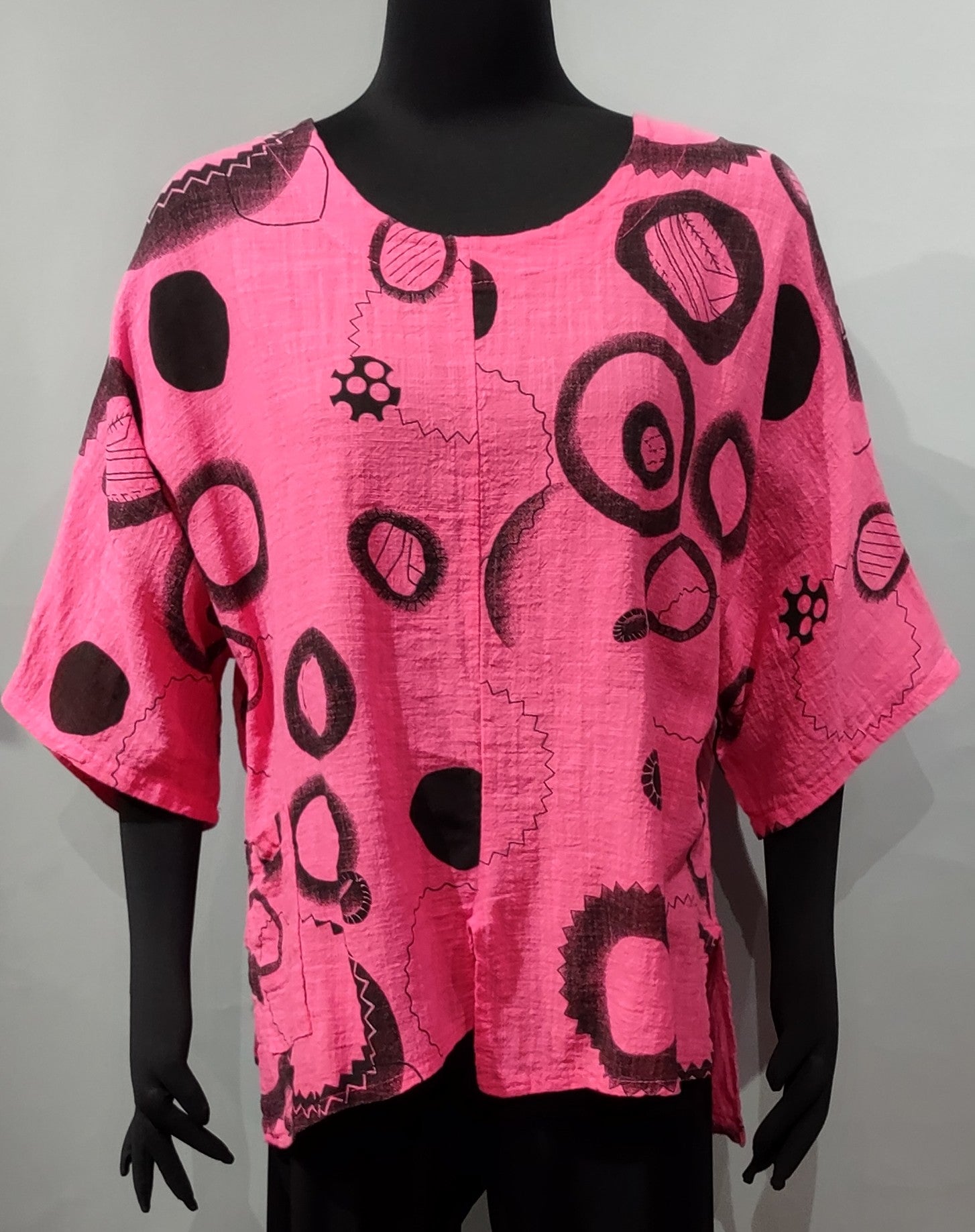 Transparente C6653F Fuchsia One Size Linen/Cotton Circle Top