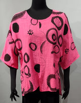 Transparente C6653F Fuchsia One Size Linen/Cotton Circle Top