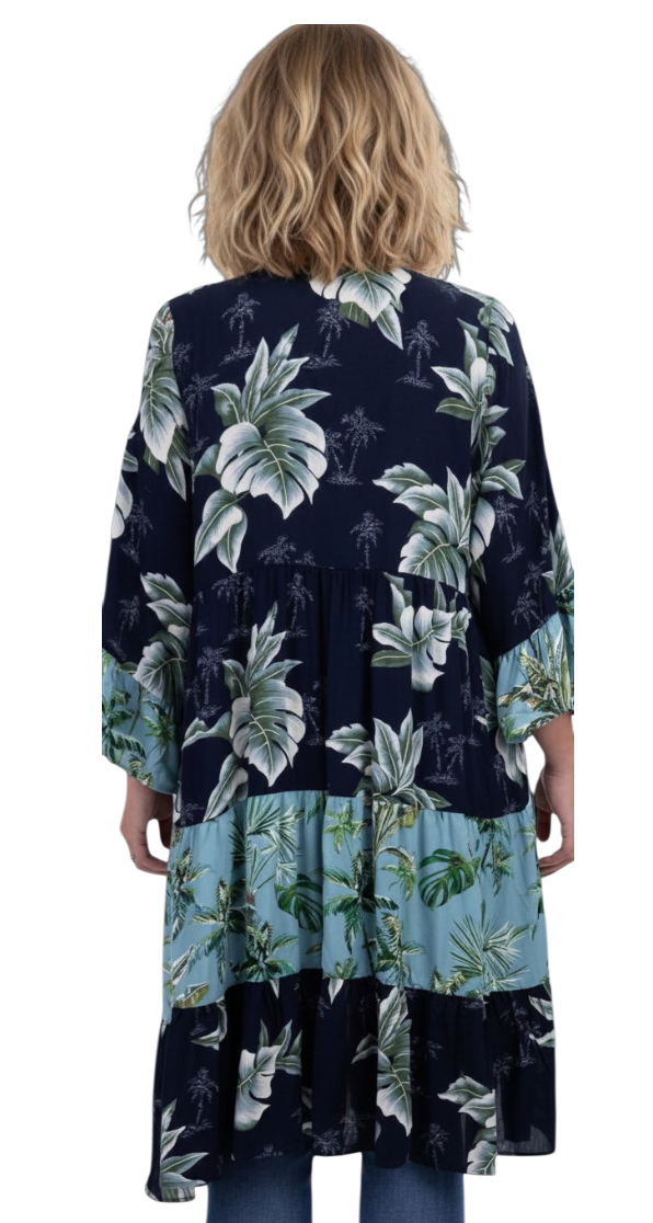 Shannon Passero 5409CP One Size Coastal Print Ying Long Cardigan