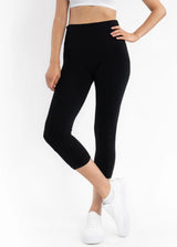 Elietian ET2004BK BLACK Crop Regular Fit One Size Leggings