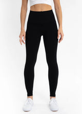 Elietian ET2001PBLK BLACK Full Length Curvy Fit One Size Legging