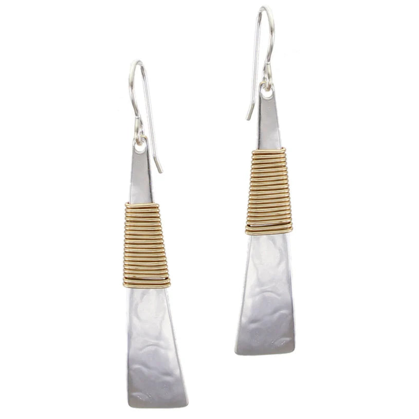 Marjorie Baer E0188RDW Long Wire Wrapped Triangle Wire Earring