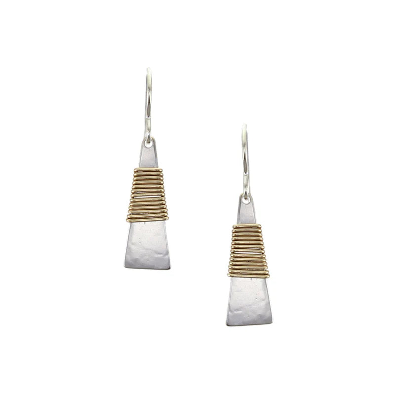 Marjorie Baer E0189DW Wire Wrapped Narrow Triangle Wire Earring