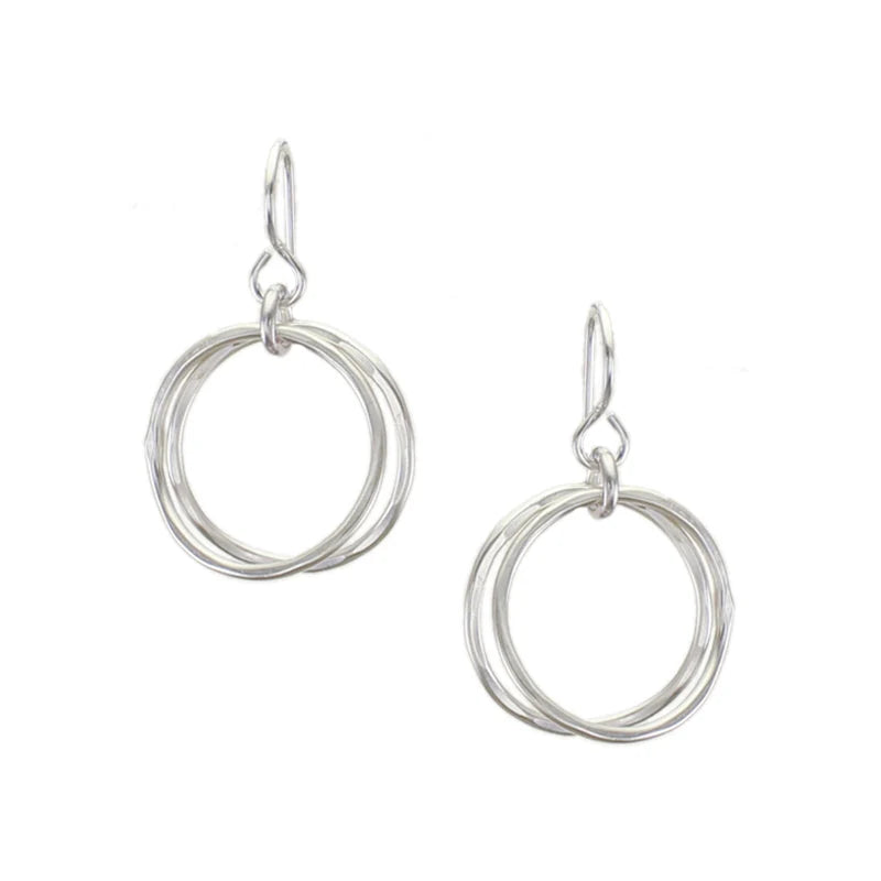 Marjorie Baer E0222FW Small Hammered Hoops Wire Earring