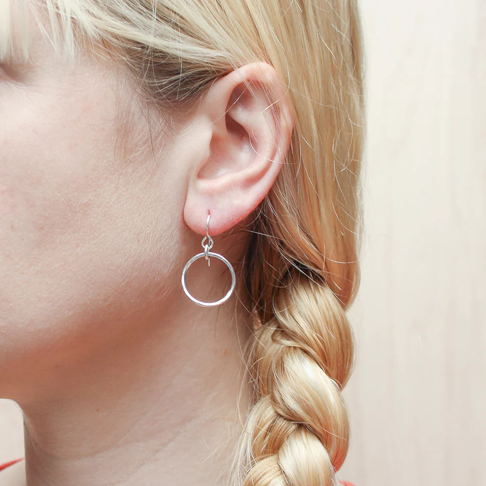 Marjorie Baer E0222FW Small Hammered Hoops Wire Earring