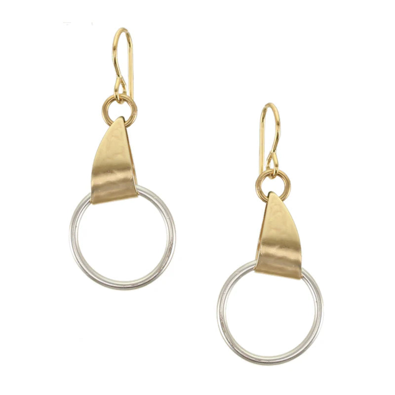 Marjorie Baer E0641DW Small Triangular Loop with Ring Wire Earrings