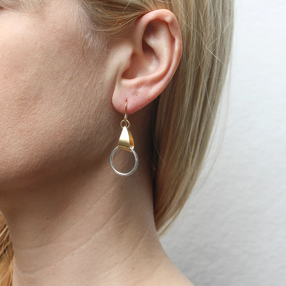Marjorie Baer E0641DW Small Triangular Loop with Ring Wire Earrings