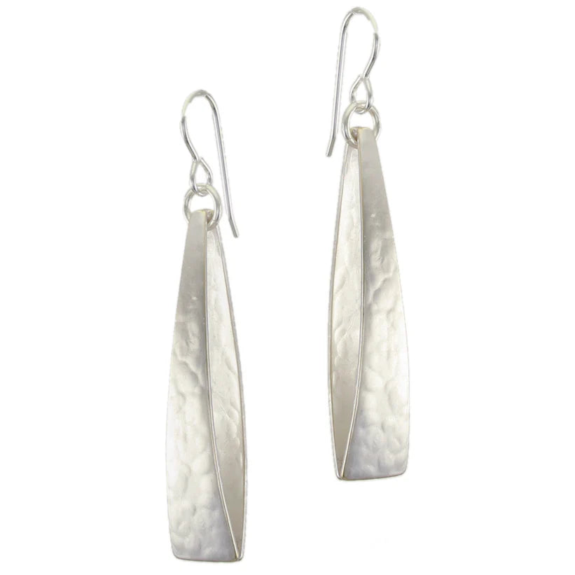 Marjorie Baer E0648FW Large Back to Back Long Triangles Wire Earrings