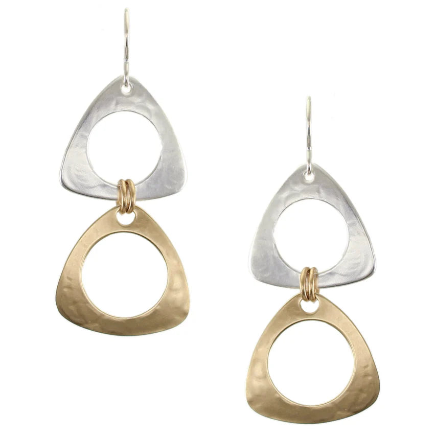 Marjorie Baer E0942FW Rounded Cutout Triangles Wire Earrings