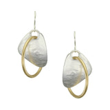 Marjorie Baer E1101DW Rounded Triangle with Interlocking Ring Wire Earrings