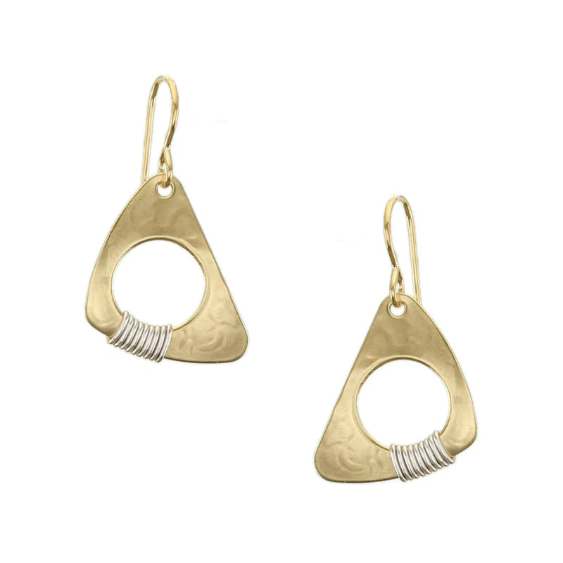 Marjorie Baer E1106DW Small Wire Wrapped Cutout Triangle Wire Earrings
