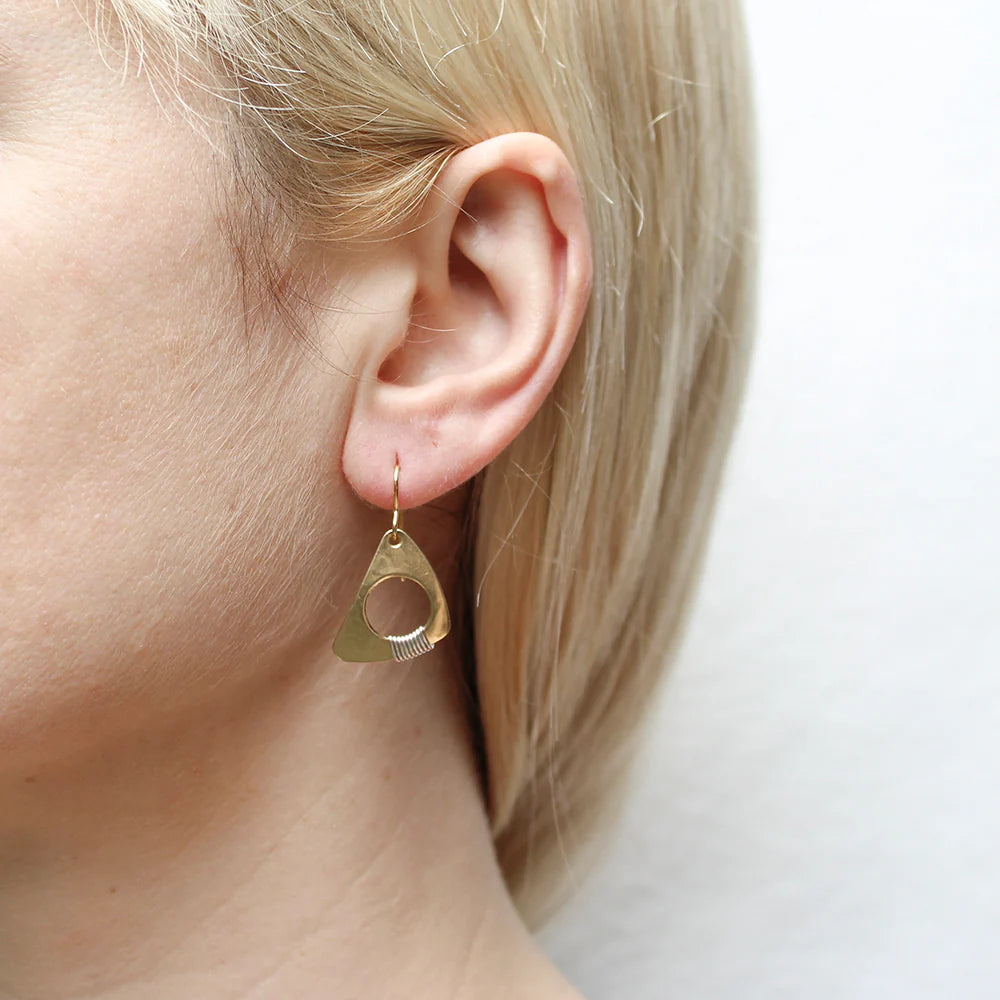 Marjorie Baer E1106DW Small Wire Wrapped Cutout Triangle Wire Earrings