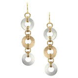 Marjorie Baer E1144DW Long Double Linked Rings Wire Earrings