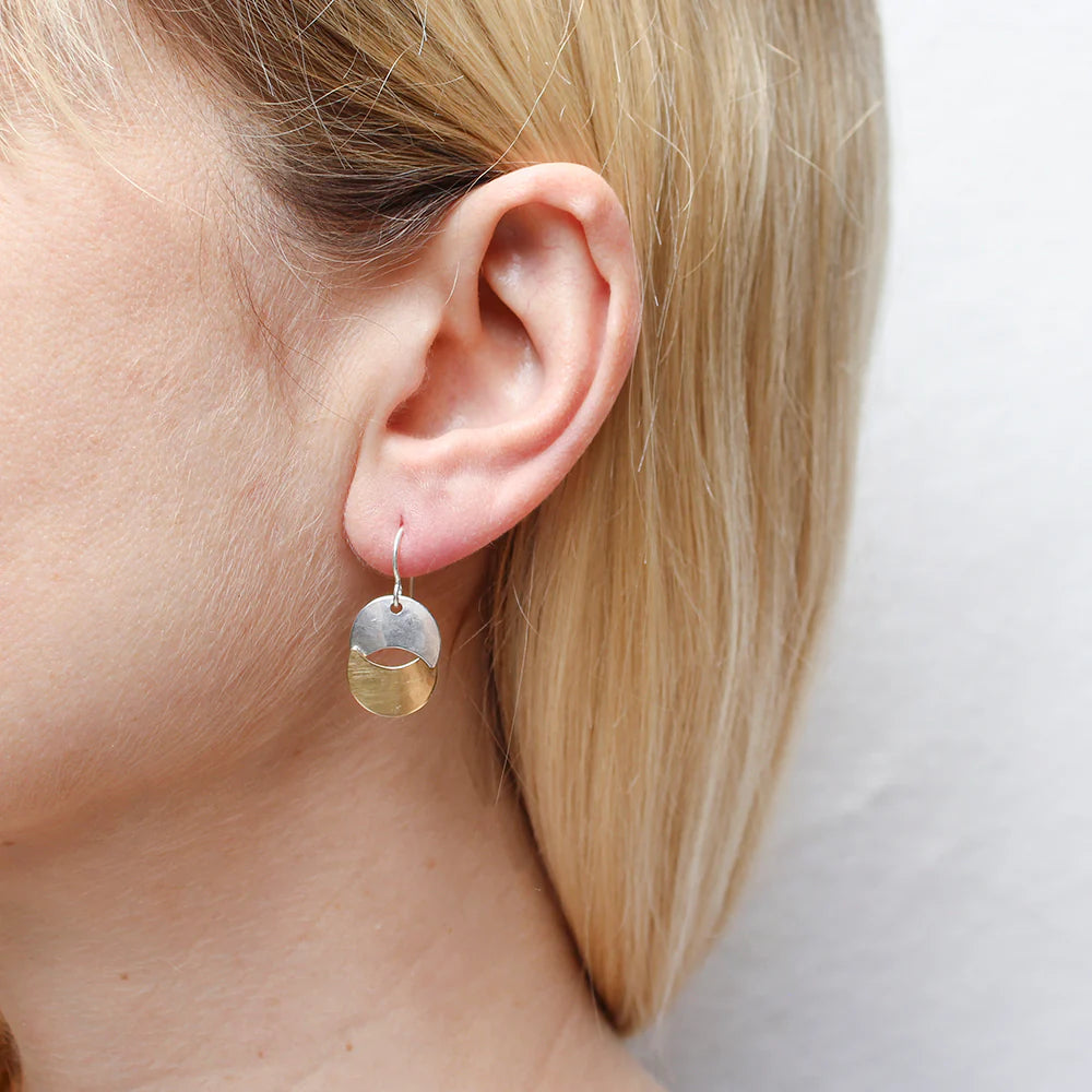 Marjorie Baer E1321DW Small Interlocked Crescents Wire Earring