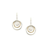 Marjorie Baer E1382DW Mini Disc and Layered Rings Wire Earrings