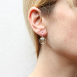 Marjorie Baer E1382DW Mini Disc and Layered Rings Wire Earrings