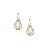 Marjorie Baer E1388DW Mini Leaves and Teardrop Ring Wire Earrings