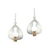 Marjorie Baer E1576DW Small Cutout Triangle with Rings Wire Earrings