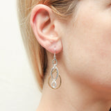 Marjorie Baer E1601DW Teardrop Ring with Oval Lattice Wire Earrings