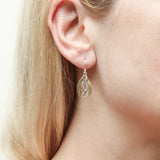 Marjorie Baer E1605DW Small Teardrop with Oval Lattice Wire Earrings