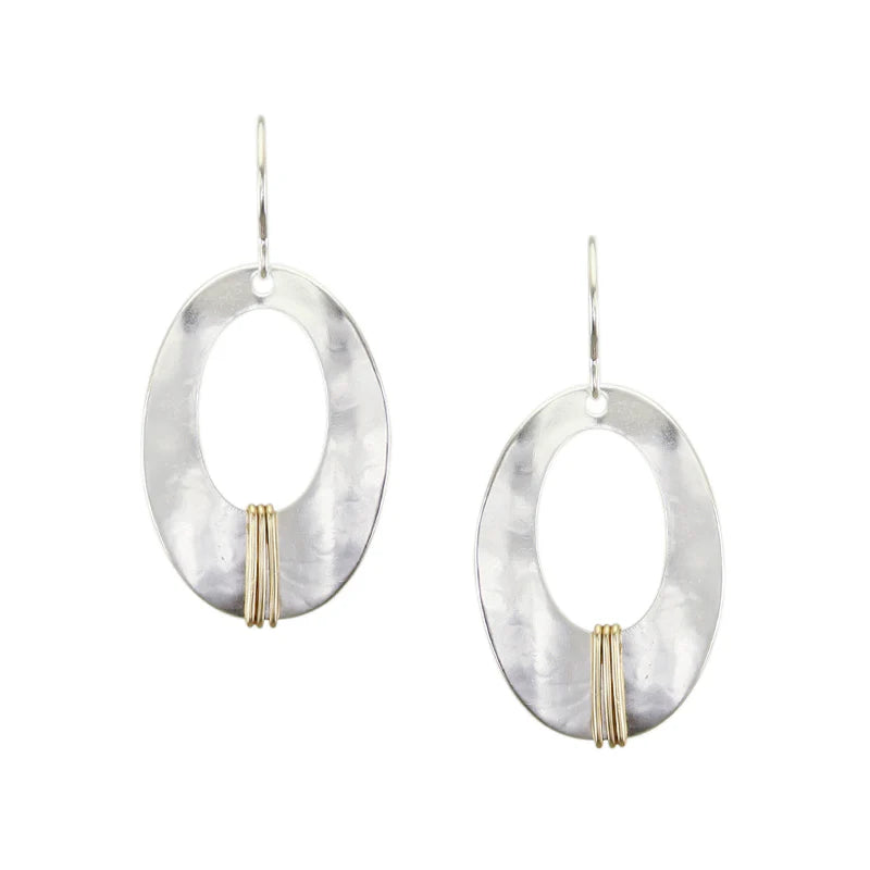 Marjorie Baer E1759RDW Wrapped Oval Frame Wire Earrings