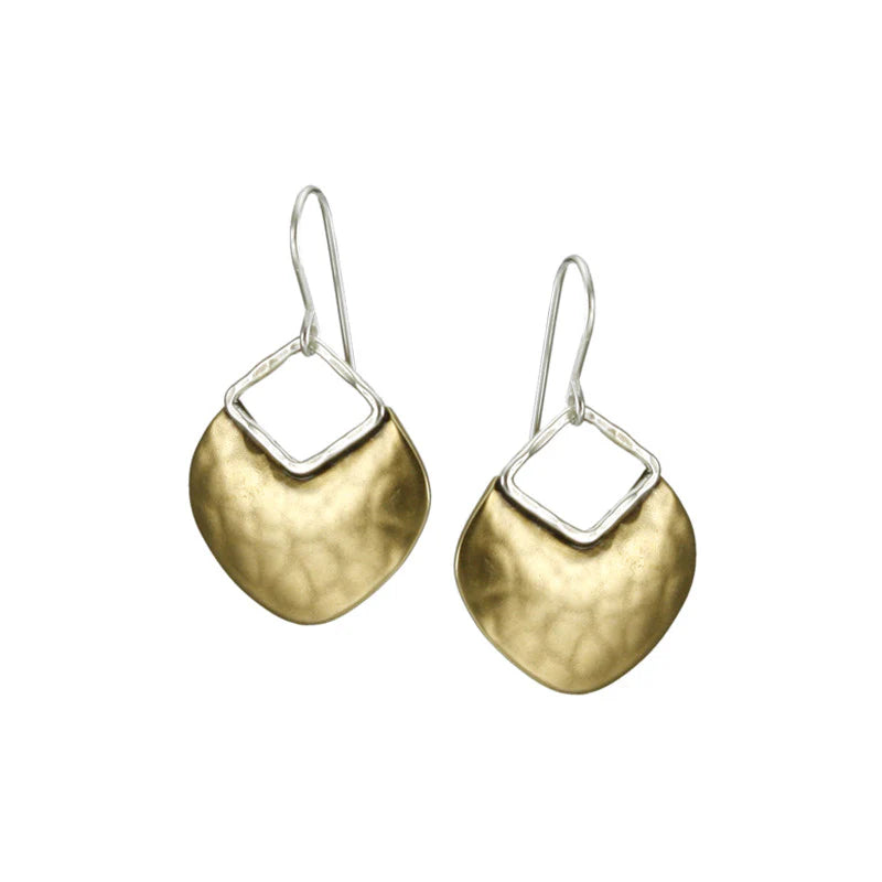 Marjorie Baer E1910DW Organic Disc with Cutout Diamond Shape Earring