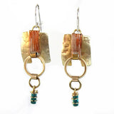 Whitney Designs E3618 Wrappings Earrings Turquoise Copper and Brass