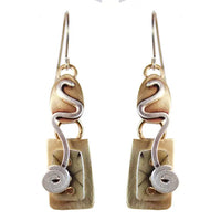 Whitney Designs E3773 Imprints Earrings Polymer Clay Brass and Sterling