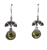 Firefly E407-CG Multicolor Orange Citrus Green European Glass Crystal Earrings