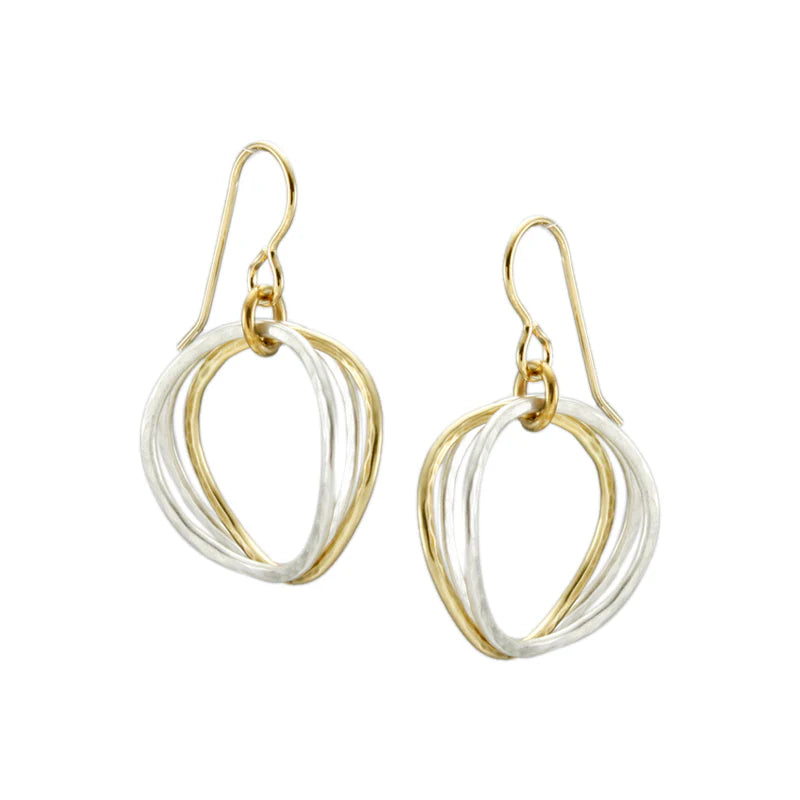 Marjorie Baer E4807DW Wavy Hammered Ring Earrings