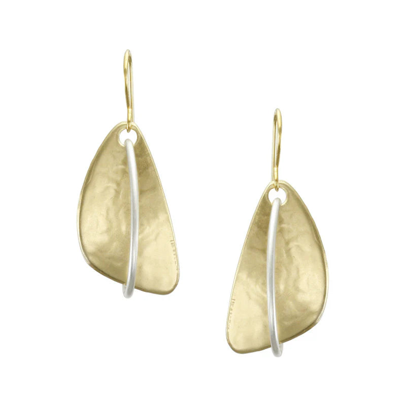 Marjorie Baer E5449DW Triangle with Interlocking Ring Earring